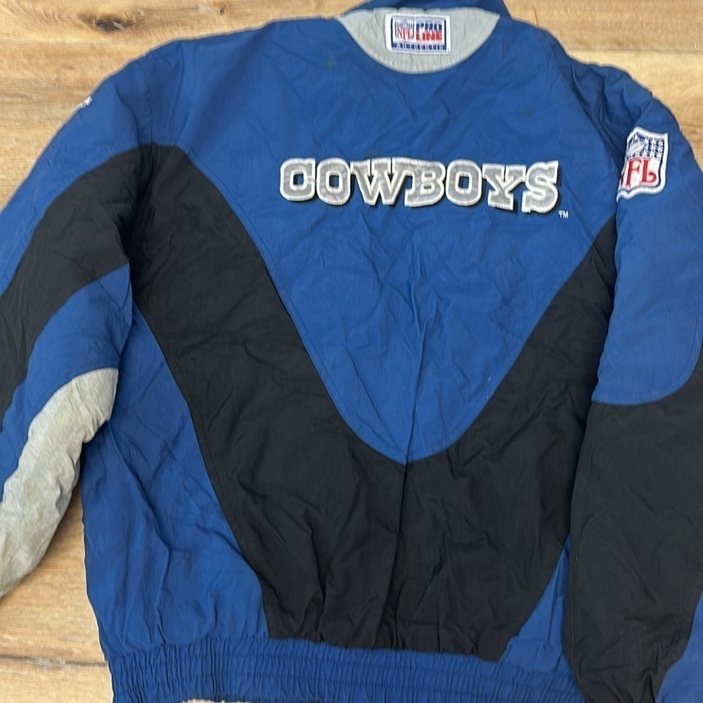 Vintage 90s Authentic Pro Line Dallas Cowboys Puffy Winter Jacket Coat large y2k